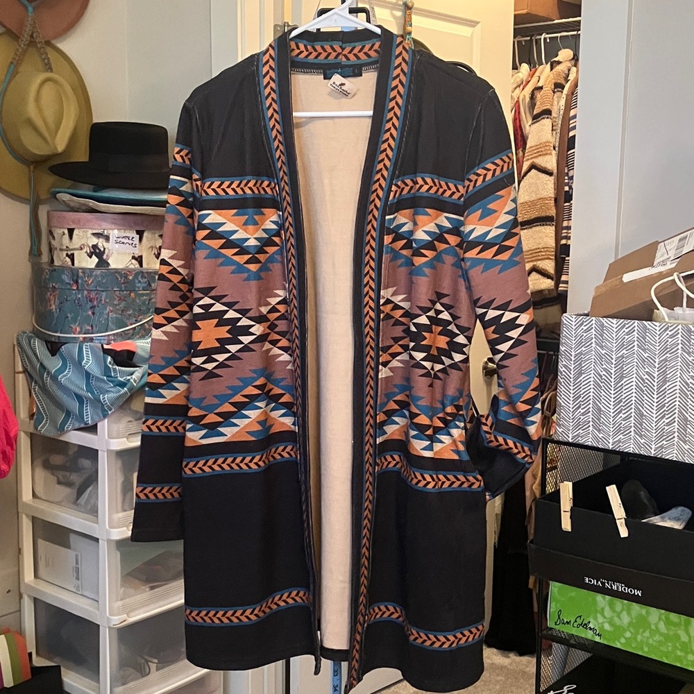 Aztec Patterned Cardigan - Multicolor - image 1